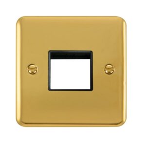 Click Scolmore - Click Deco Plus 1 Gang Minigrid Unfurnished Plate 2 Apertures (DPBR402BK)