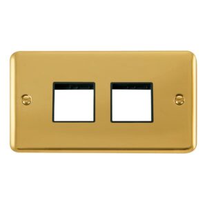 Click Scolmore - Click Deco Plus 2 Gang Minigrid Unfurnished Plate 2 X 2 Apertures (DPBR404BK)