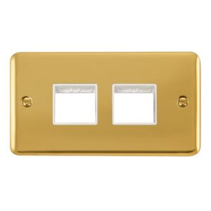 Click Scolmore - Click Deco Plus 2 Gang Minigrid Unfurnished Plate 2 X 2 Apertures (DPBR404WH)