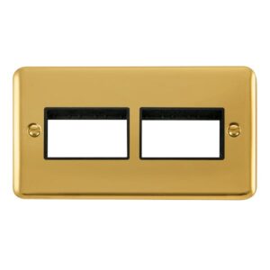 Click Scolmore - Click Deco Plus 2 Gang Minigrid Unfurnished Plate 2 X 3 Apertures (DPBR406BK)