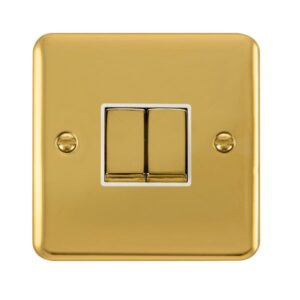 Click Scolmore - Click Deco Plus 10Ax Ingot 2 Gang 2 Way Plate Switch (DPBR412WH)