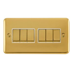 Click Scolmore - Click Deco Plus 10Ax Ingot 6 Gang 2 Way Plate Switch (DPBR416WH)