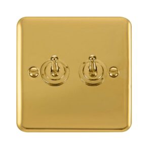 Click Scolmore - Click Deco Plus 10Ax 2 Gang 2 Way Toggle Switch (DPBR422)