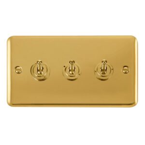 Click Scolmore - Click Deco Plus 10Ax 3 Gang 2 Way Toggle Switch (DPBR423)