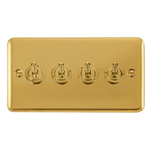 Click Scolmore - Click Deco Plus 10Ax 4 Gang 2 Way Toggle Switch (DPBR424)