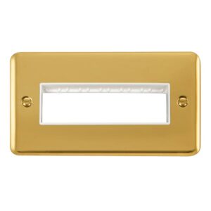Click Scolmore - Click Deco Plus 2 Gang Minigrid Unfurnished Plate 6 In-Line Apertures (DPBR426WH)