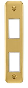 Click Scolmore - Click Deco Plus 2 Gang Minigrid Unfurnished Architrave Plate 2 Apertures (DPBR472WH)