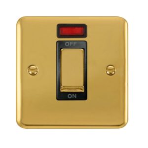 Click Scolmore - Click Deco Plus 45A Ingot 1 Gang Dp Switch With Neon (DPBR501BK)