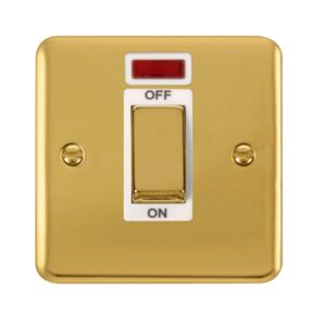 Click Scolmore - Click Deco Plus 45A Ingot 1 Gang Dp Switch With Neon (DPBR501WH)