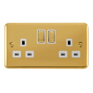 Click Scolmore - Click Deco Plus 13A Ingot 2 Gang Dp Switched Socket (DPBR536WH)