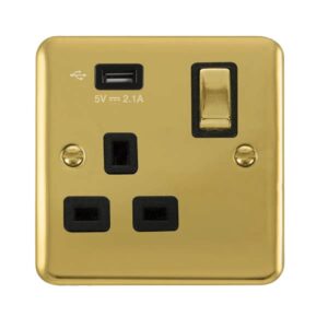 Click Scolmore - Click Deco Plus 1G Skt Usb 2.1A Dp (DPBR571UBK)