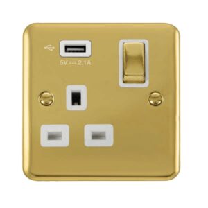 Click Scolmore - Click Deco Plus 1G Skt Usb 2.1A Dp (DPBR571UWH)