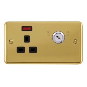 Click Scolmore - Click Deco Plus 13A 1G Dp Lockable Skt Neon Deco+ Br Bk (DPBR655BK)