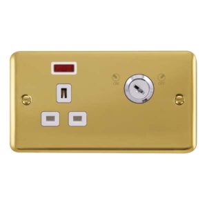 Click Scolmore - Click Deco Plus 13A 1G Dp Lockable Skt Neon Deco+ Br Wh (DPBR655WH)