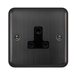 Click Scolmore - Click Deco Plus 5A Round Pin Socket Outlet Matt Bronze Black Insert (DPBZ038BK)