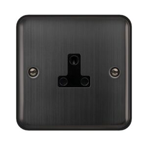 Click Scolmore - Click Deco Plus 2A Round Pin Socket Outlet Matt Bronze Black Insert (DPBZ039BK)