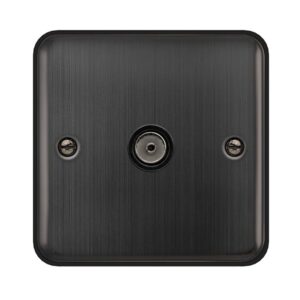 Click Scolmore - Click Deco Plus Single Non-Isolated Coaxial Outlet Matt Bronze Black Insert (DPBZ065BK)