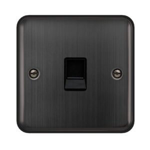 Click Scolmore - Click Deco Plus Single Rj11 (Irish/Us) Outlet Matt Bronze Black Insert (DPBZ115BK)