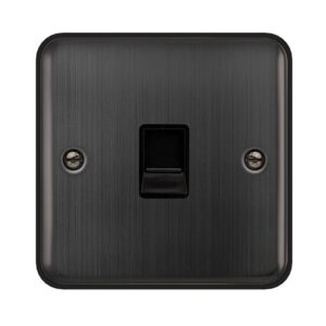 Click Scolmore - Click Deco Plus Single Telephone Master Outlet Matt Bronze Black Insert (DPBZ120BK)
