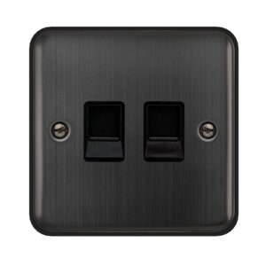 Click Scolmore - Click Deco Plus Twin Telephone Secondary Outlet Matt Bronze Black Insert (DPBZ126BK)