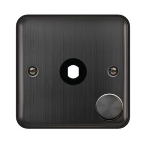 Click Scolmore - Click Deco Plus 1 Gang Unfurnished Dimmer Plate & Knob 1 Aperture Matt Bronze (DPBZ140PL)
