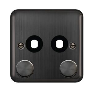 Click Scolmore - Click Deco Plus 1 Gang Unfurnished Dimmer Plate & Knobs 2 Aperture Matt Bronze (DPBZ152PL)