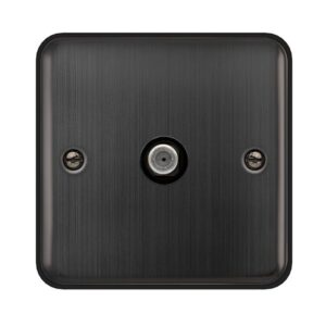 Click Scolmore - Click Deco Plus Non-Isolated Single Satellite Outlet Matt Bronze Black Insert (DPBZ156BK)