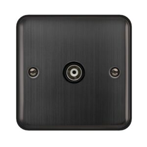 Click Scolmore - Click Deco Plus Single Isolated Coaxial Outlet Matt Bronze Black Insert (DPBZ158BK)