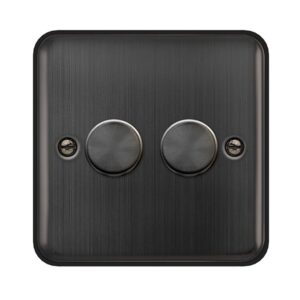 Click Scolmore - Click Deco Plus 2 Gang 2 Way 100W Dimmer Switch Matt Bronze (DPBZ162)