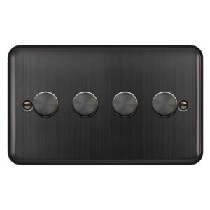 Click Scolmore - Click Deco Plus 4 Gang 2 Way 100W Dimmer Switch Matt Bronze (DPBZ164)