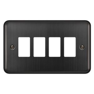 Click Deco Plus 4 Gang GridPro Front Plate Matt Bronze