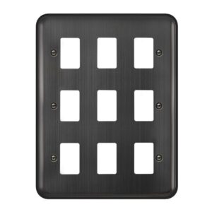 Click Deco Plus 9 Gang GridPro Front Plate Matt Bronze