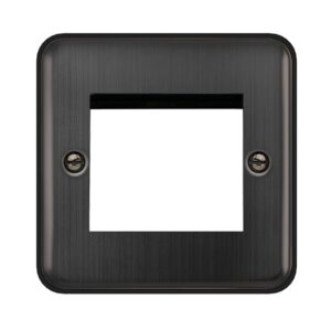 Click Scolmore - Click Deco Plus 1 Gang New Media 2 Aperture Plate Matt Bronze (DPBZ311)