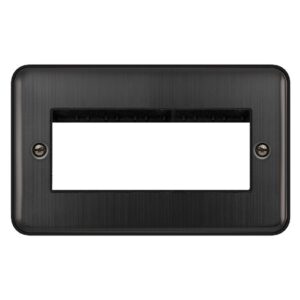 Click Scolmore - Click Deco Plus 2 Gang New Media 4 Aperture Plate Matt Bronze (DPBZ312)