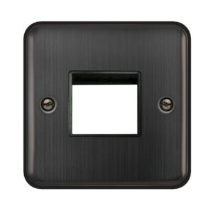 Click Scolmore - Click Deco Plus 1 Gang Minigrid Unfurnished Plate 2 Aperture Matt Bronze Black Insert (DPBZ402BK)