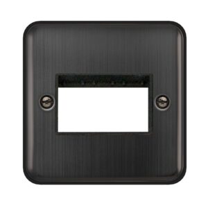 Click Scolmore - Click Deco Plus 1 Gang Minigrid Unfurnished Plate 3 Aperture Matt Bronze Black Insert (DPBZ403BK)