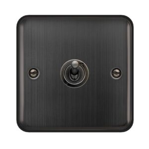 Click Scolmore - Click Deco Plus 10Ax 1 Gang 2 Way Toggle Plate Switch Matt Bronze (DPBZ421)