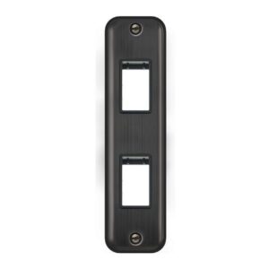 Click Scolmore - Click Deco Plus 2 Gang Minigrid Unfurnished Architrave Plate 2 Aperture Matt Bronze Black Insert (DPBZ472BK)
