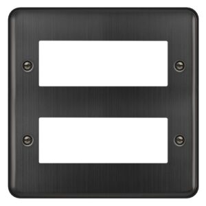Click Scolmore - Click Deco Plus 2 Tier Minigrid Unfurnished Plate 12 Apertures Matt Bronze (DPBZ512)