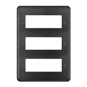 Click Scolmore - Click Deco Plus 3 Tier Minigrid Unfurnished Plate 18 Apertures Matt Bronze (DPBZ518)