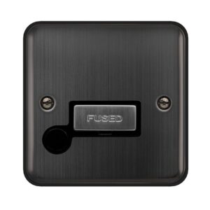 Click Scolmore - Click Deco Plus 13A Ingot Fused Connection Unit With Optional Flex Outlet Matt Bronze Black Insert (DPBZ550BK)