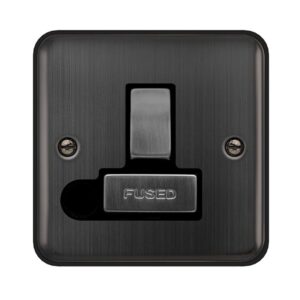 Click Scolmore - Click Deco Plus 13A Ingot Dp Switched Fused Connection Unit With Optional Flex Outlet Matt Bronze Black Insert (DPBZ551BK)