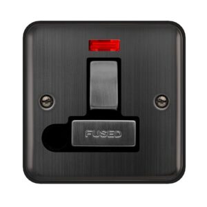 Click Scolmore - Click Deco Plus 13A Ingot Dp Switched Fused Connection Unit With Neon & Optional Flex Outlet Matt Bronze Black Insert (DPBZ552BK)