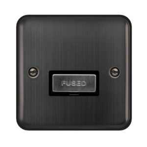 Click Scolmore - Click Deco Plus 13A Ingot Fused Connection Unit Matt Bronze Black Insert (DPBZ750BK)