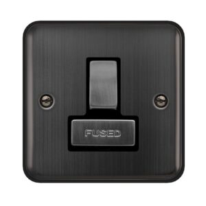 Click Scolmore - Click Deco Plus 13A Ingot Dp Switched Fused Connection Unit Matt Bronze Black Insert (DPBZ751BK)