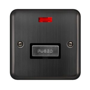Click Scolmore - Click Deco Plus 13A Ingot Fused Connection Unit With Neon Matt Bronze Black Insert (DPBZ753BK)