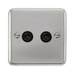 Click Scolmore - Click Deco Plus Twin Coaxial Outlet (DPCH066BK)