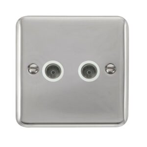Click Scolmore - Click Deco Plus Twin Coaxial Outlet (DPCH066WH)