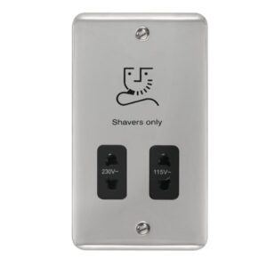 Click Scolmore - Click Deco Plus 115/230V Dual Voltage Shaver Socket (DPCH100BK)