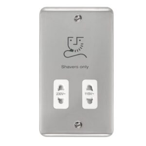 Click Scolmore - Click Deco Plus 115/230V Dual Voltage Shaver Socket (DPCH100WH)